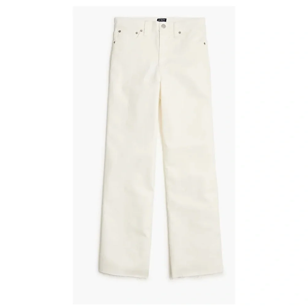 J crew wide leg jeans all day stretch ivory white